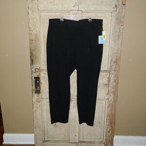 CeCe Slit Hem Ponte Straight Leg Pants Size 3X Black (TT-42)